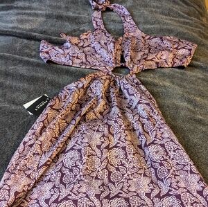 Pernia's pop up shop purple floral cut out dress size small